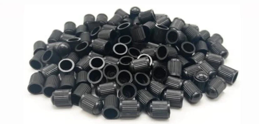 100x DUST AIR VALVE TYRE CAPS BLACK PLASTIC COVERS CAR BIKE WHEEL & MOTORBIKE