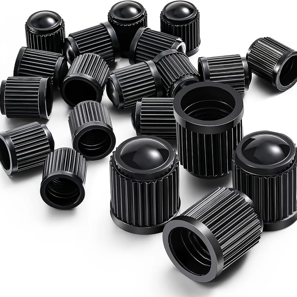 100x DUST AIR VALVE TYRE CAPS BLACK PLASTIC COVERS CAR BIKE WHEEL & MOTORBIKE - Image 7