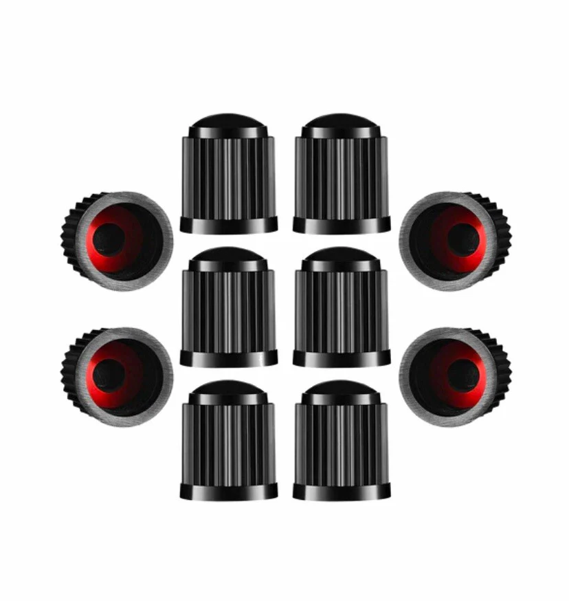16x Black Tyre Valve Dust Caps With Internal Air Dust Water Seals Steel Alloys - Image 10