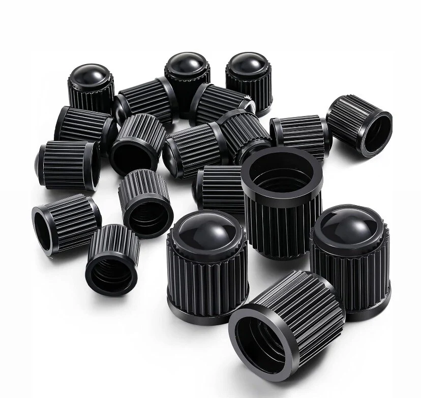 16x Black Tyre Valve Dust Caps With Internal Air Dust Water Seals Steel Alloys - Image 8
