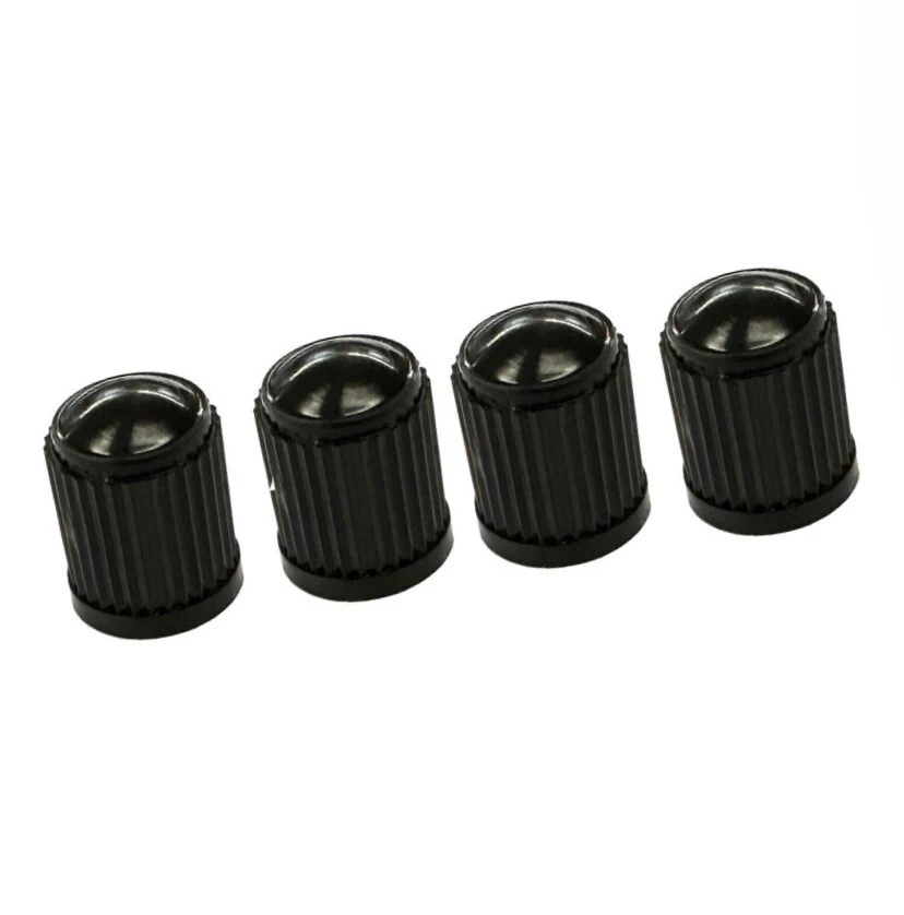 4 X CAR BIKE CYCLE BLACK PLASTIC AIR VALVE TYRE ALLOY WHEEL CAPS DUST VALVE