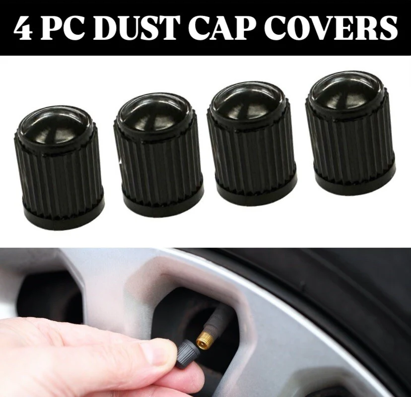 4 X CAR BIKE CYCLE BLACK PLASTIC AIR VALVE TYRE ALLOY WHEEL CAPS DUST VALVE - Image 10
