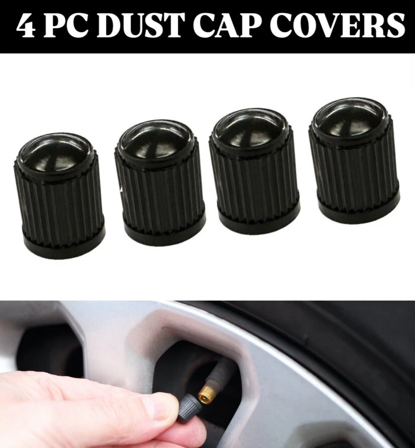 4 X CAR BIKE CYCLE BLACK PLASTIC AIR VALVE TYRE ALLOY WHEEL CAPS DUST VALVE - Image 5
