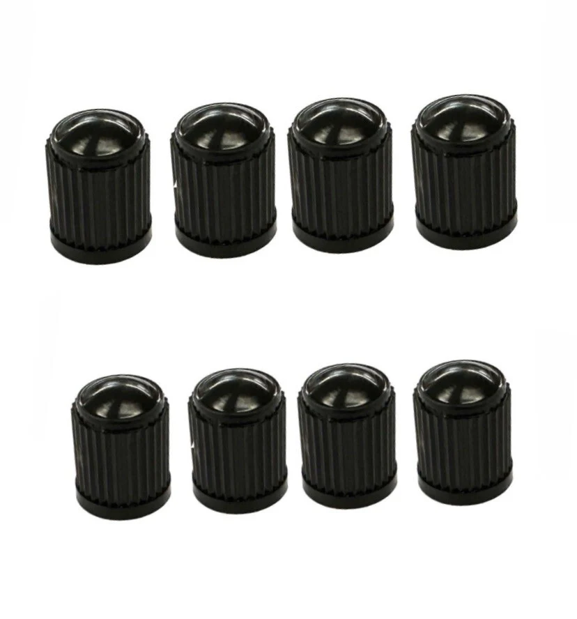 8x DUST AIR VALVE TYRE CAPS BLACK PLASTIC COVERS CAR BIKE WHEEL & MOTORBIKE NEW - Image 4