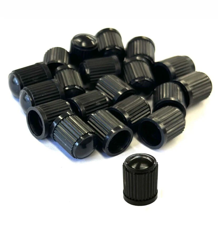 8x DUST AIR VALVE TYRE CAPS BLACK PLASTIC COVERS CAR BIKE WHEEL & MOTORBIKE NEW - Image 6