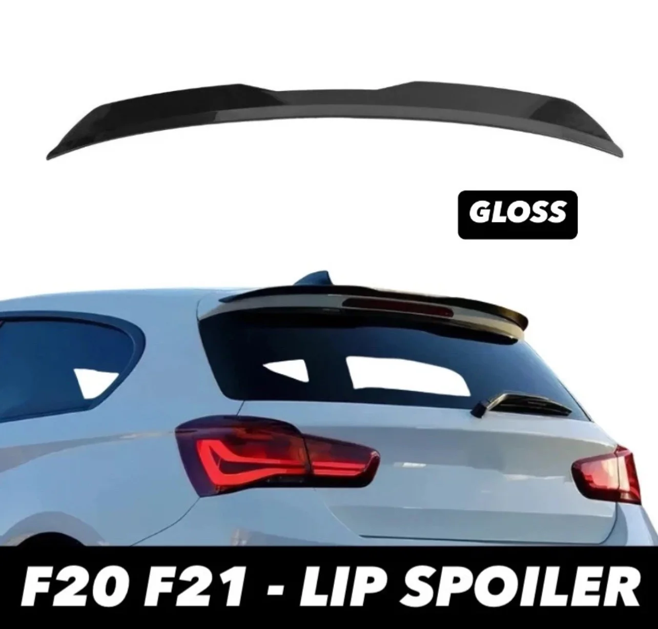 BMW 1 SERIES F20 F21 11-19 Glossy Black Rear Roof Spoiler Lip Extension Wing - Image 8