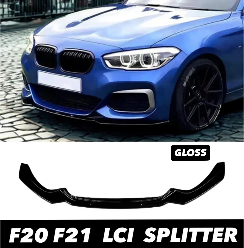 BMW 1 SERIES F20 F21 M SPORT LCI 2015-2019 GLOSS BLACK FRONT SPLITTER LIP - Image 10