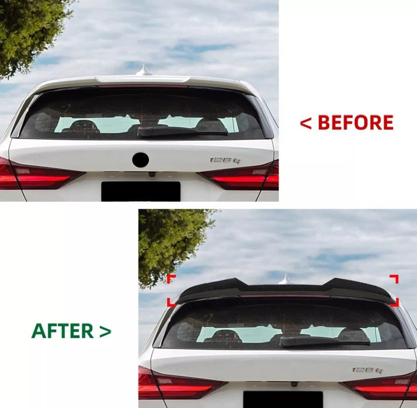 BMW 1 SERIES F40 2019-UP GLOSS BLACK REAR ROOF BOOT SPOILER LIP WING V STYLE - Image 9