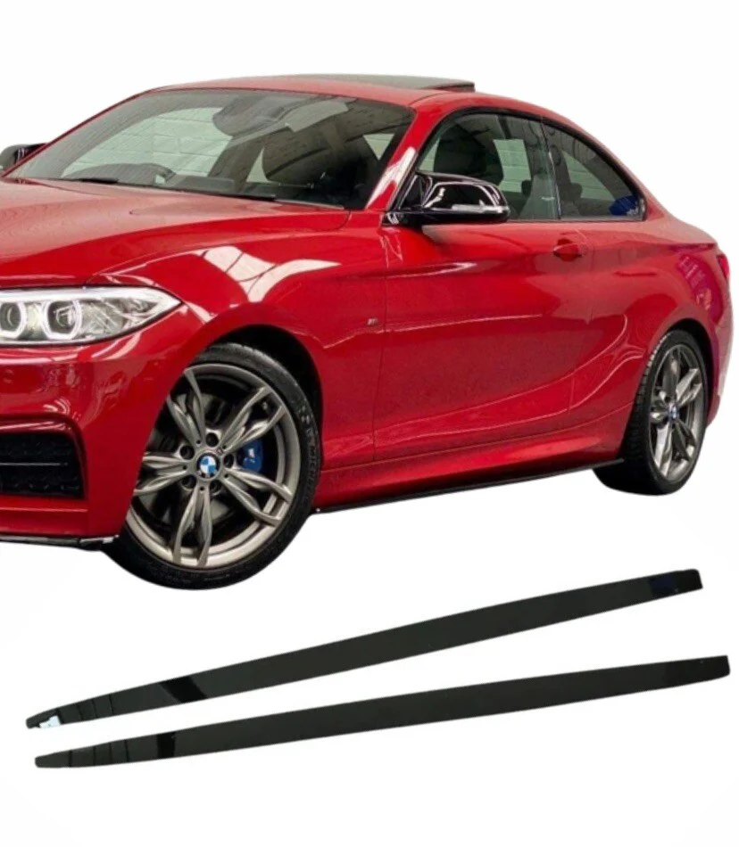 BMW 2 SERIES F22 F23 SIDE SKIRTS EXTENSION BLADES GLOSS BLACK 15-19