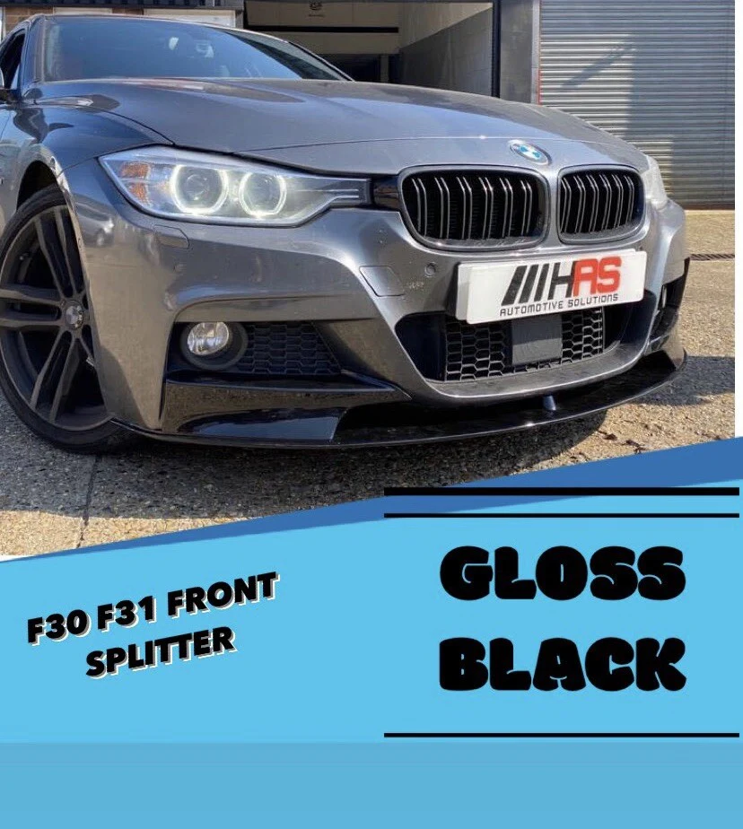 BMW 3 SERIES F30 F31 MP FRONT SPLITTER LIP SPOILER GLOSS BLACK 1 PIECE BOTTOM - Image 7