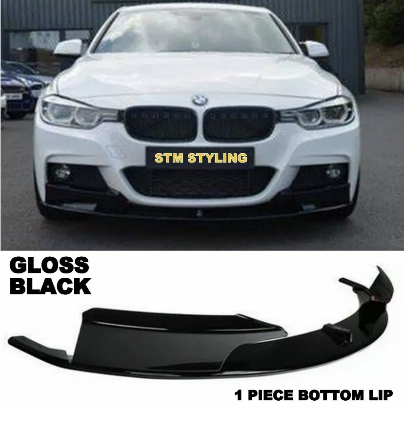 BMW 3 SERIES F30 FRONT SPLITTER FRONT LIP M SPORT GLOSS BLACK ABS - Image 2