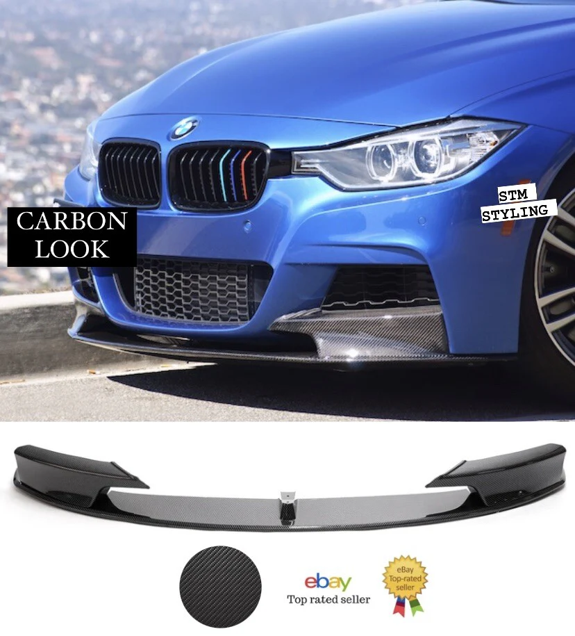 BMW 3 SERIES F30 M SPORT FRONT SPLITTER SPOILER VALANCE LIP CARBON LOOK MP - Image 2