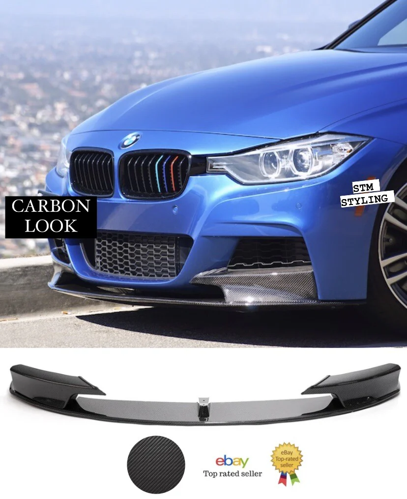 BMW 3 SERIES F31 M SPORT FRONT SPLITTER SPOILER VALANCE LIP CARBON LOOK - Image 2