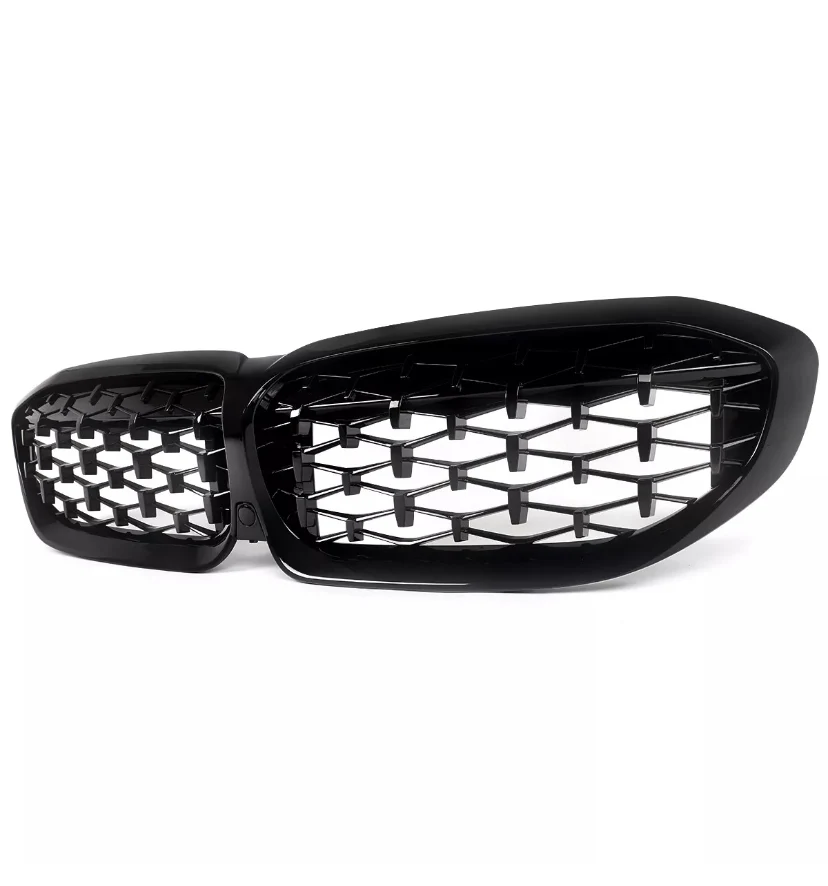 BMW 3 Series G20 G21 Front Kidney Grilles Grills Style Gloss Black 2019-22 - Image 4
