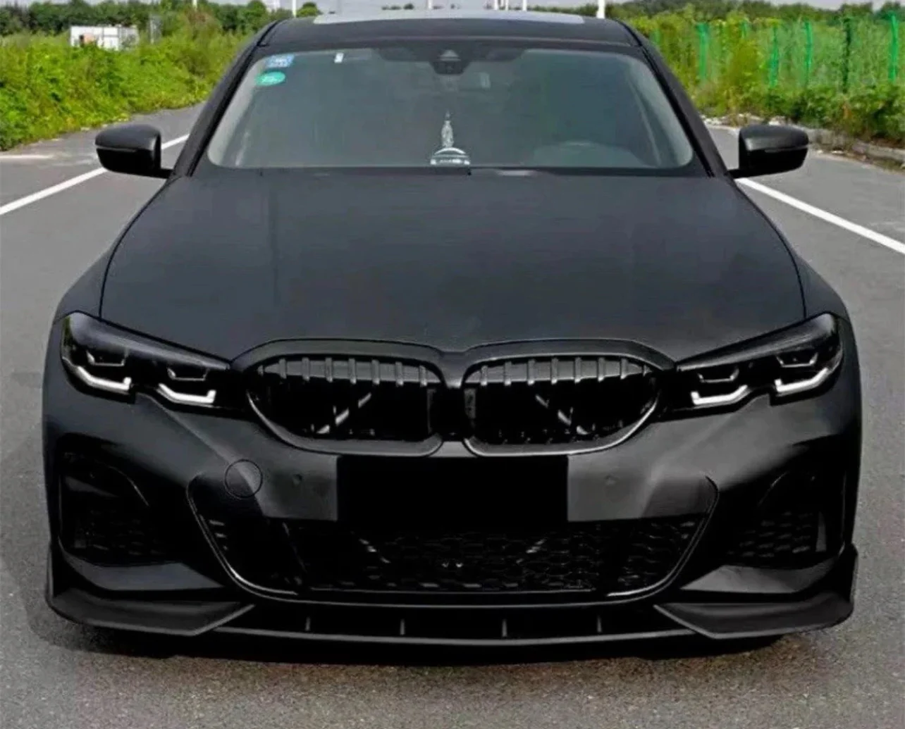 BMW 3 SERIES G20 G21 FRONT SPLITTER LIP VALANCE SPOILER SPLITTER GLOSS BLACK STM - Image 5