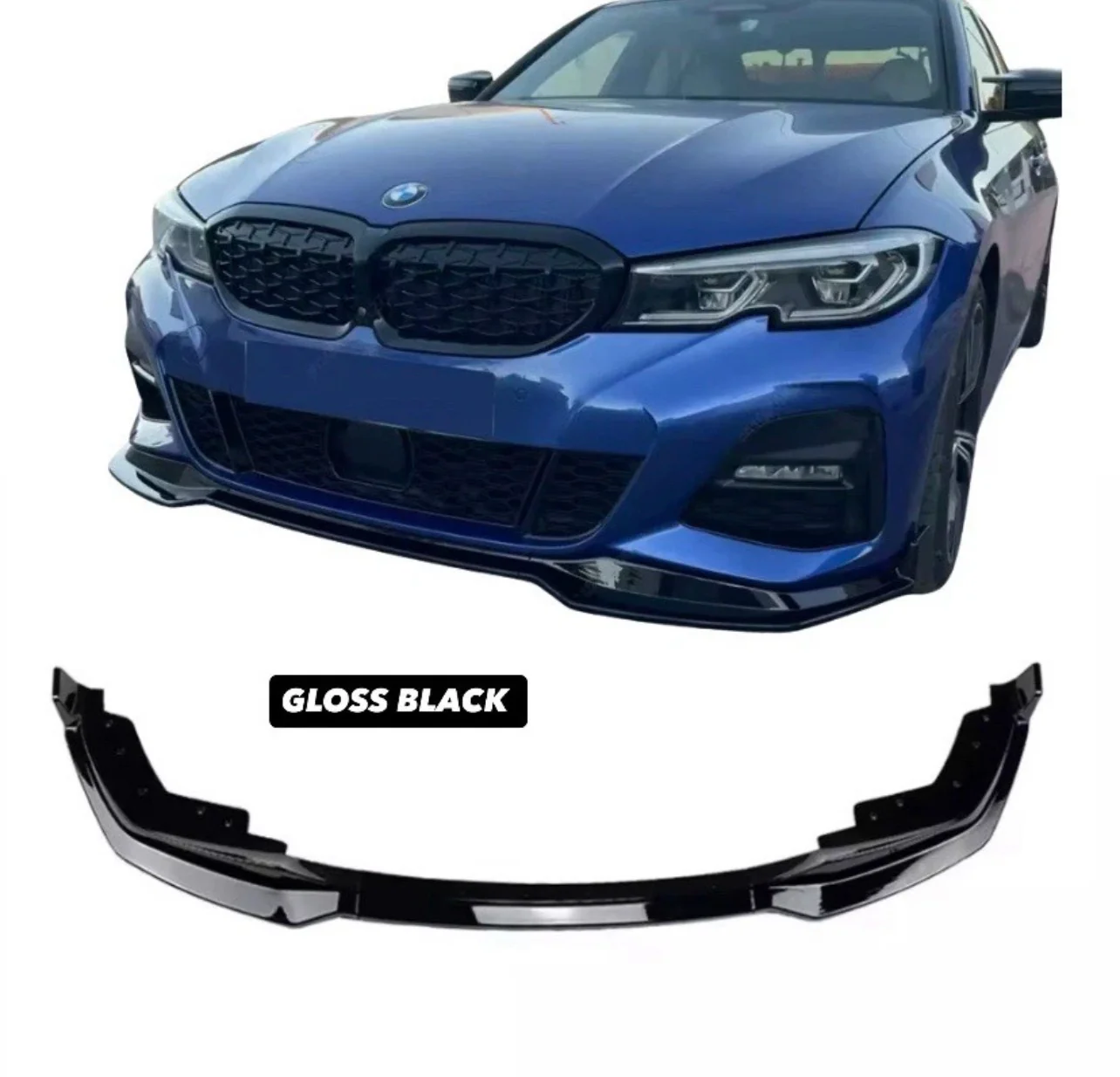 BMW 3 SERIES G20 G21 M PERFORMANCE MPS 19-21 FRONT SPLITTER GLOSS BLACK ABS - Image 7
