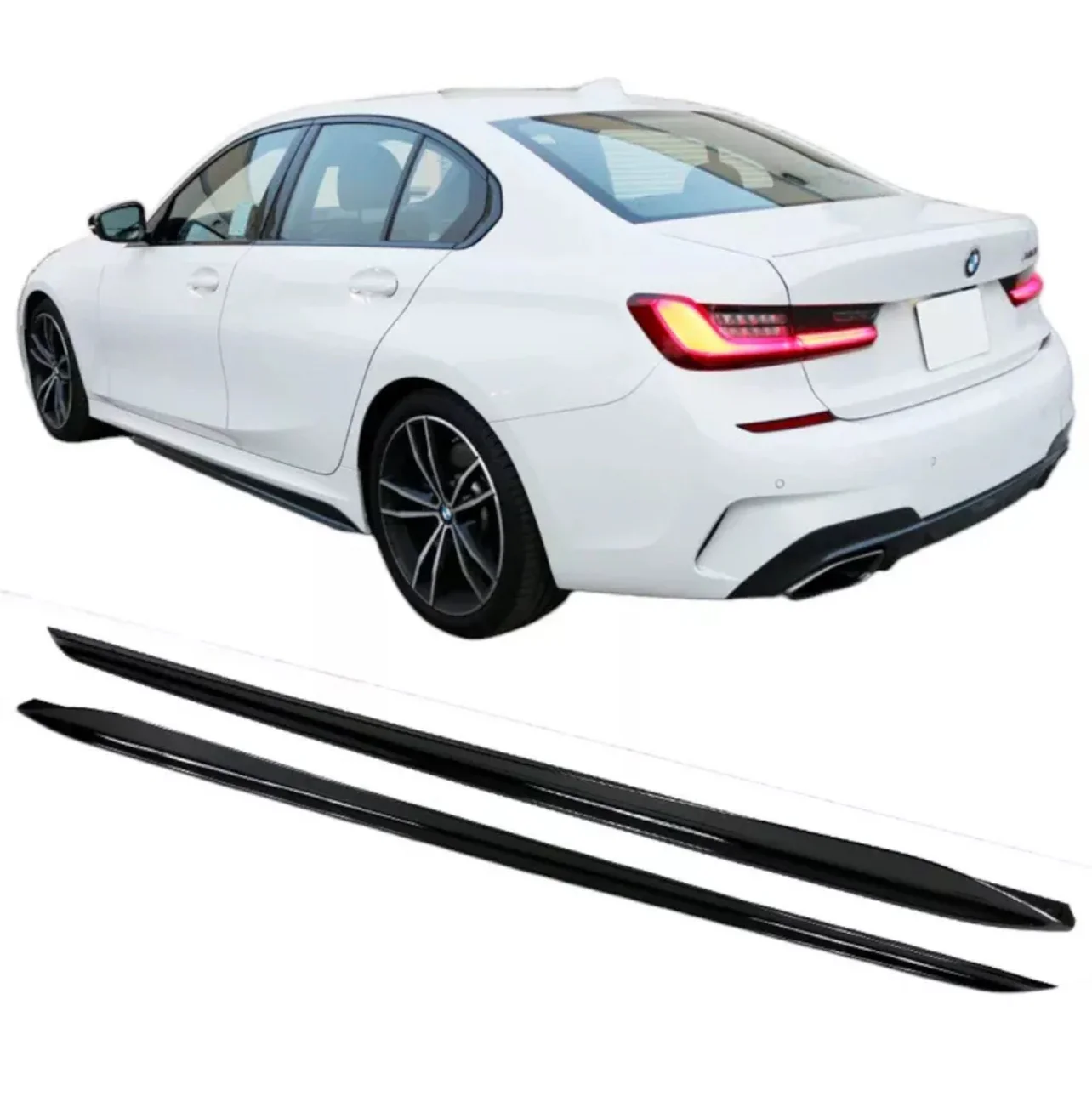 BMW 3 Series G20 G21 Side Extensions Lip Gloss Black Saloon/Estate - Image 4