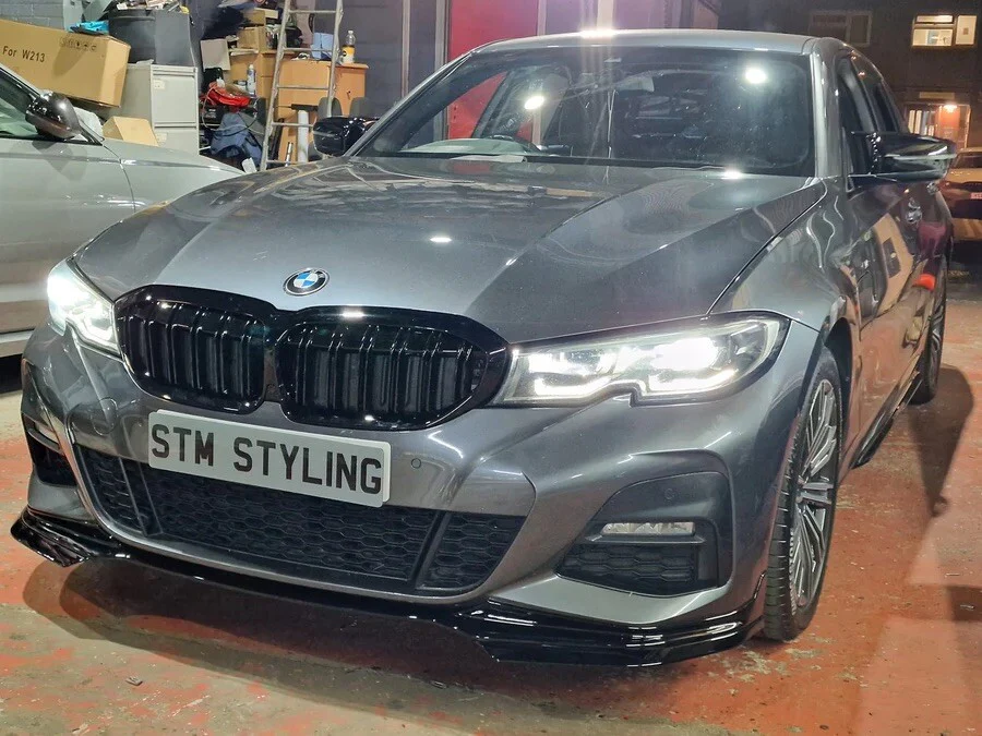 BMW 3 SERIES G20 KIT GLOSS BLACK BODYKIT FRONT LIP SPOILER LED DIFFUSER QUAD TIP - Image 4