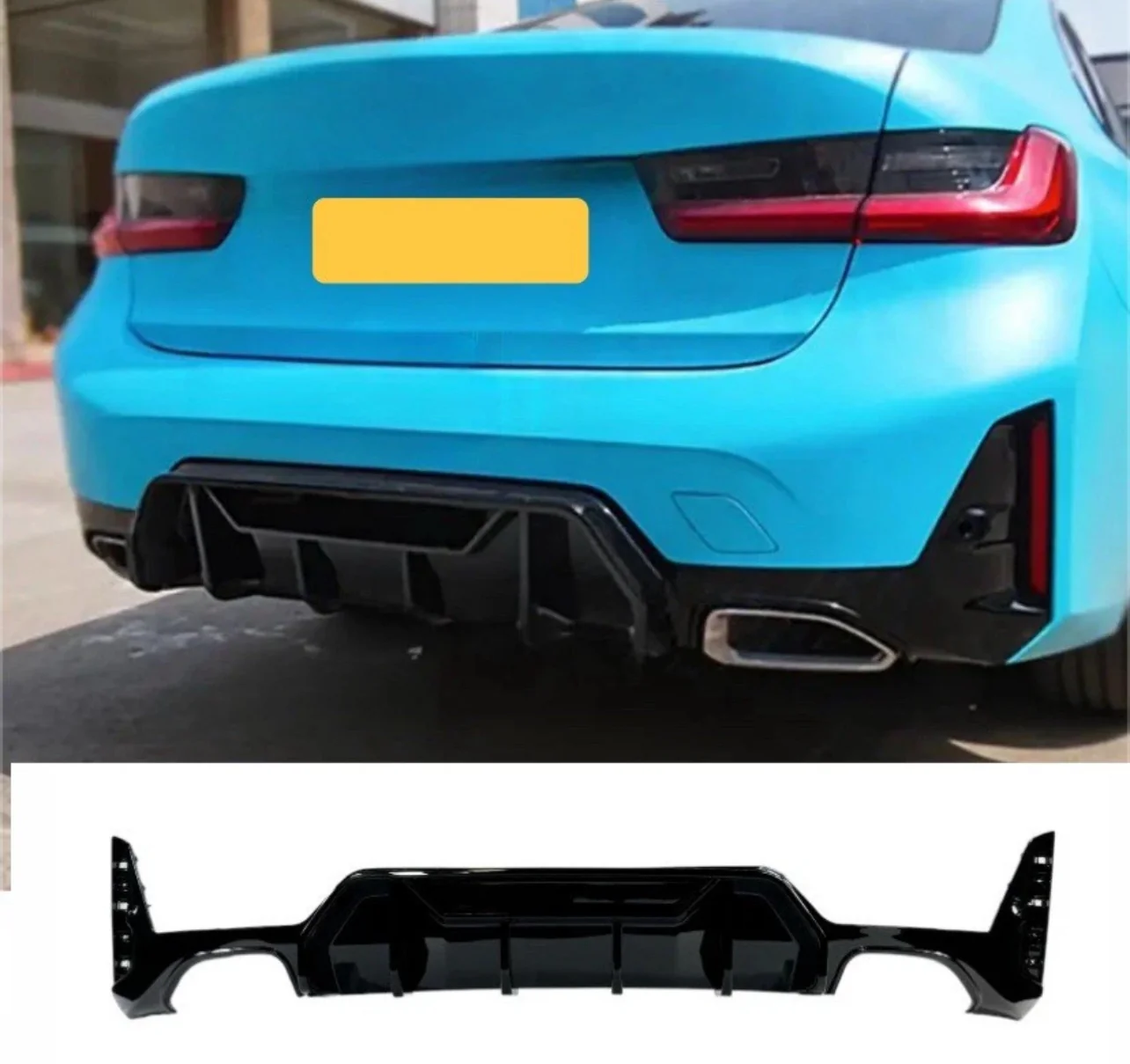 BMW 3 Series G20 LCI Aero Body Kit M Sport In Gloss Black Splitter Skirts Quad - Image 4