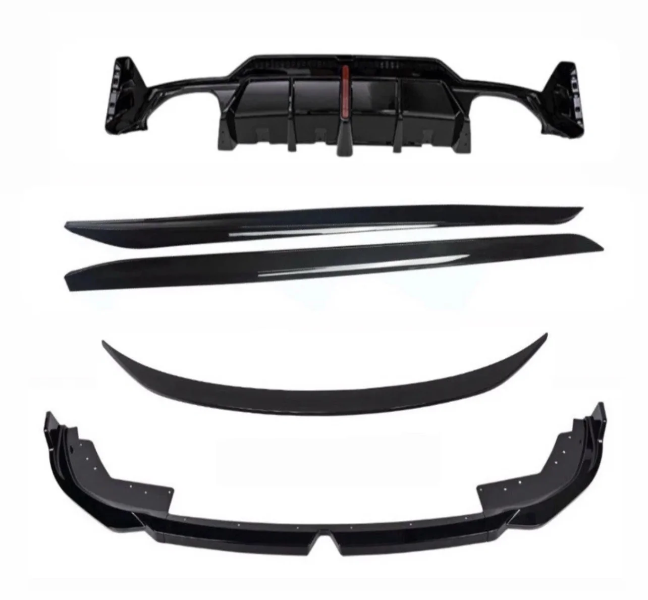 BMW 3 Series G20 LCI Body Kit M Sport In Gloss Black Splitter Skirts Quad Led