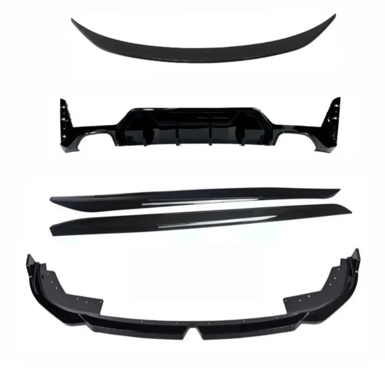 BMW 3 Series G20 LCI Body Kit M Sport In Gloss Black Splitter Skirts Quad STM