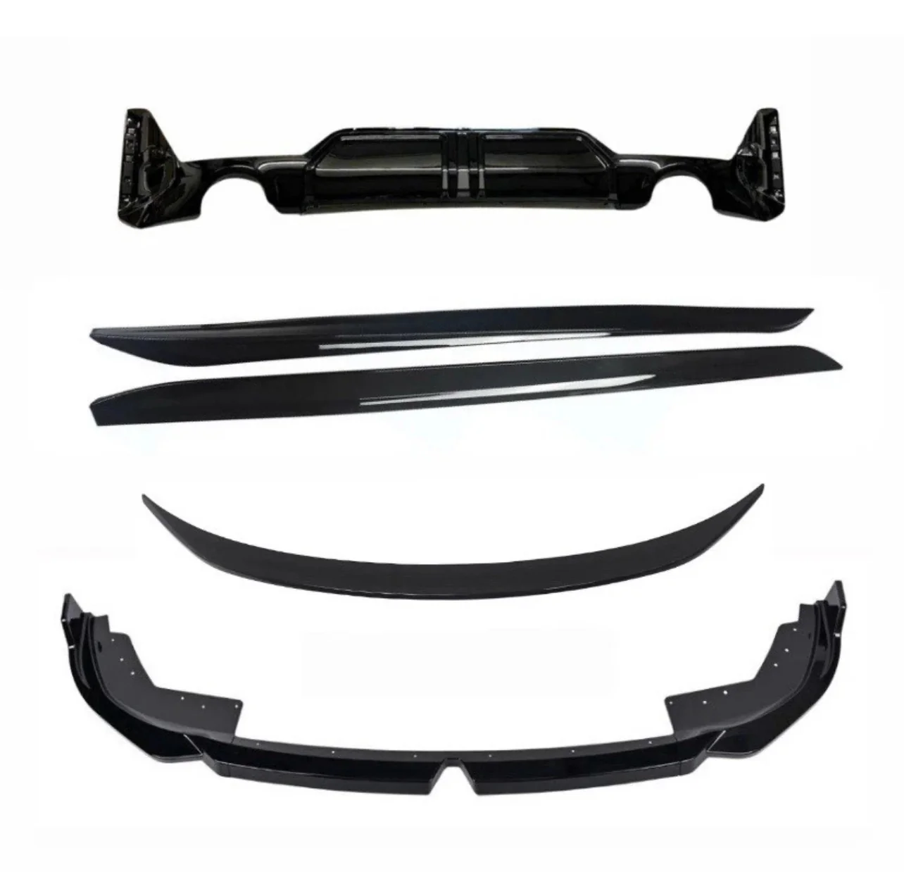BMW 3 SERIES G20 LCI FRONT SPLITTER DIFFUSER SKIRTS BODY KIT GLOSS BLACK 2023 - Image 5