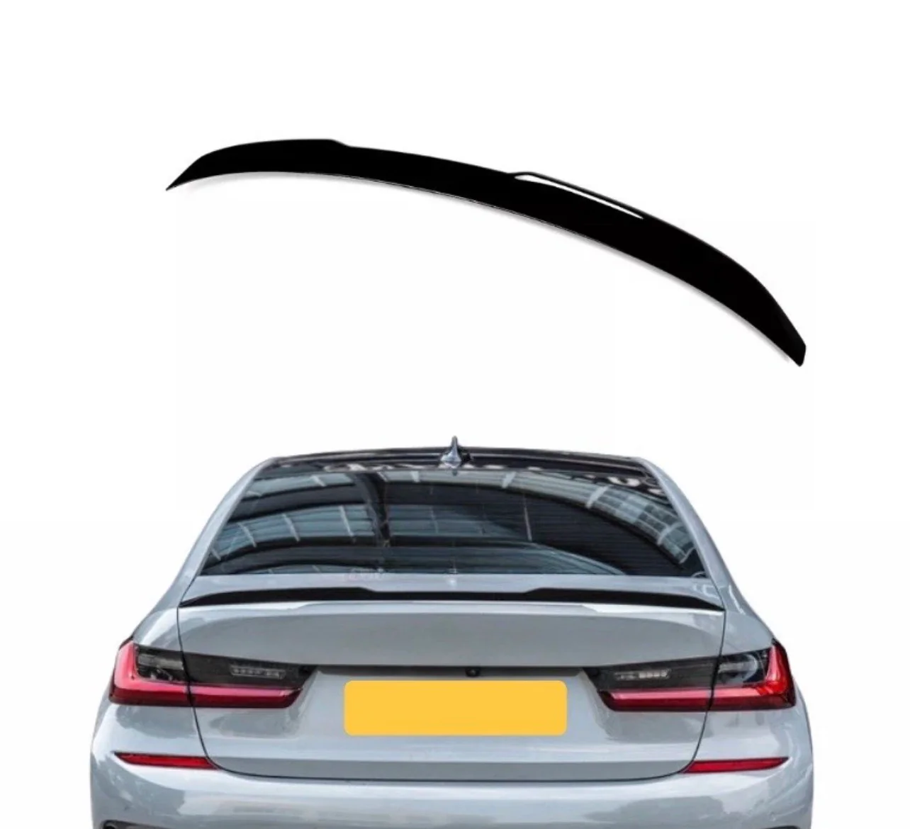 BMW 3 SERIES G20 V STYLE M4 2019+ REAR SLIM BOOT SPOILER LIP GLOSS BLACK - Image 3