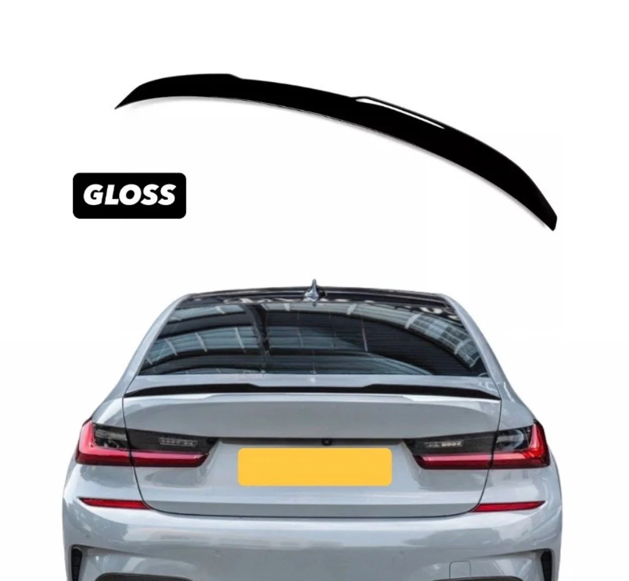 BMW 3 SERIES G20 V STYLE M4 2019+ REAR SLIM BOOT SPOILER LIP GLOSS BLACK - Image 4