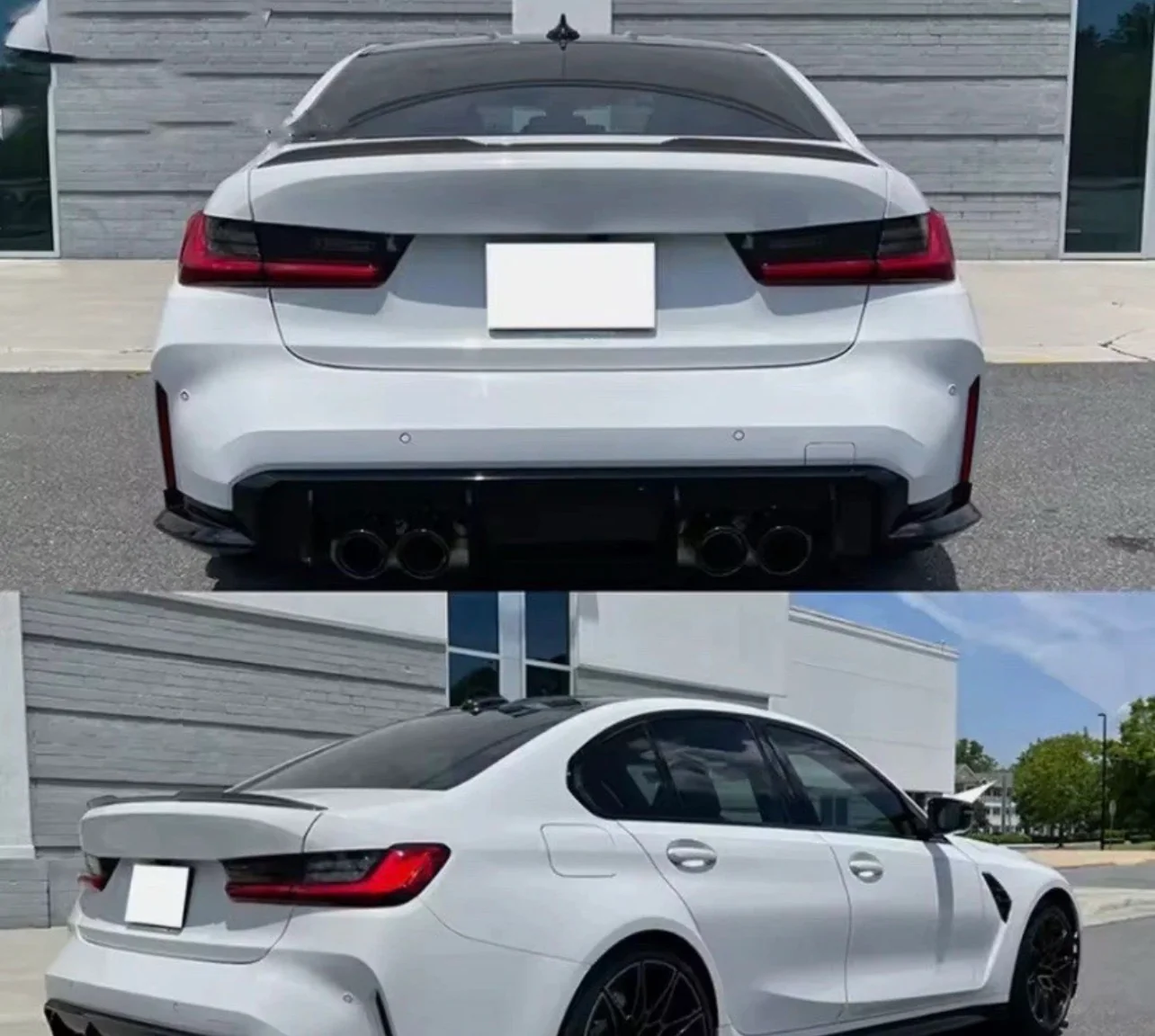 BMW 3 SERIES G20 V STYLE M4 2019+ REAR SLIM BOOT SPOILER LIP GLOSS BLACK - Image 8