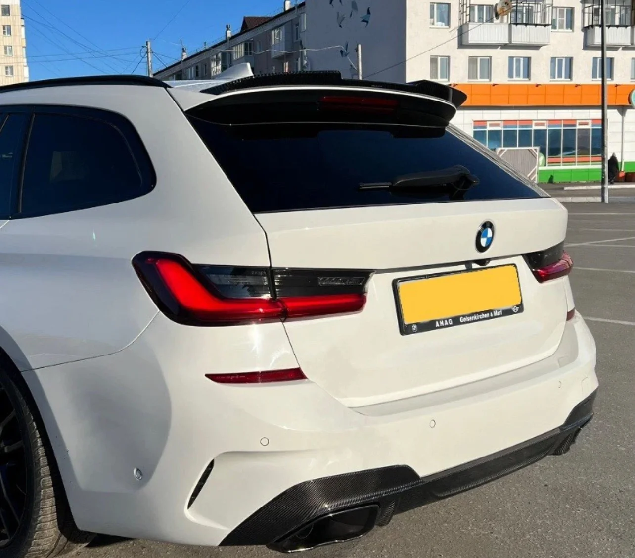 BMW 3 SERIES G21 ESTATE SLIM REAR ROOF BOOT SPOILER 2019+ GLOSS BLACK WING LIP ABS - Image 9