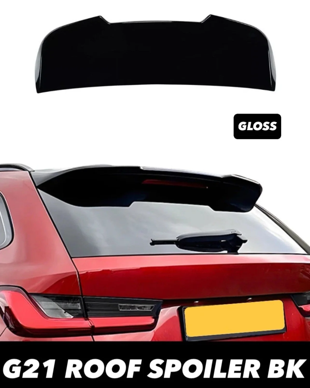 BMW 3 SERIES G21 ESTATE TOURING GLOSS BLACK ABS REAR ROOF SPOILER WING - Image 2