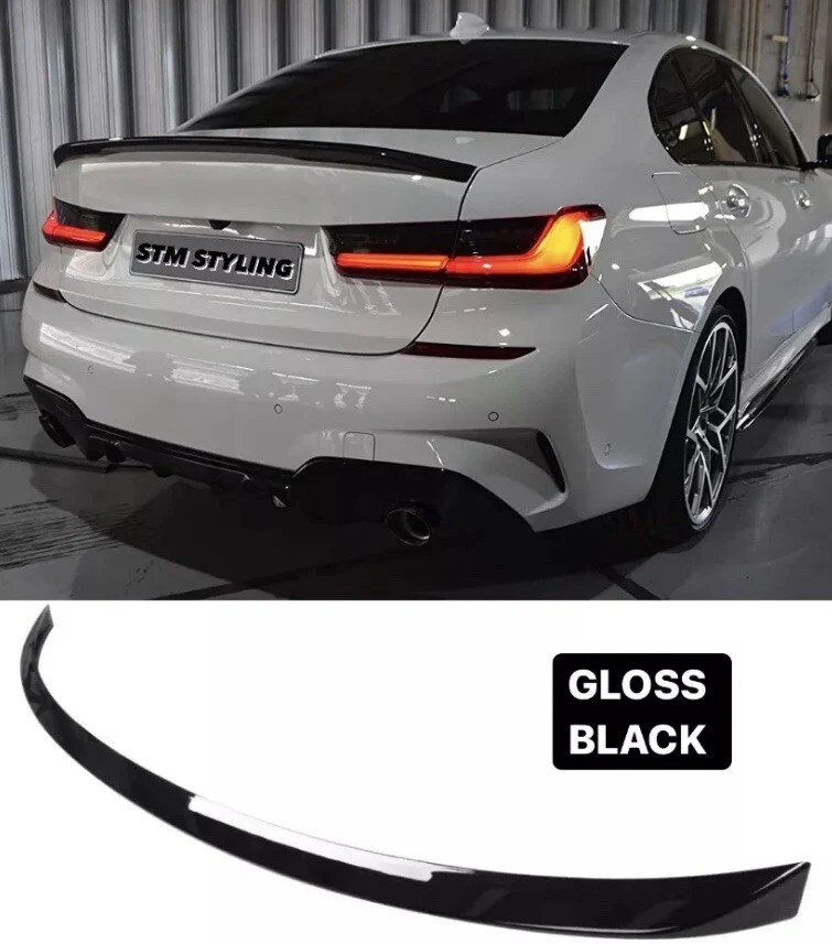 BMW 3 Series M3 G20 G80 Gloss Black Rear Boot Spoiler Lip Wing Body Kit 2019+ MP - Image 9