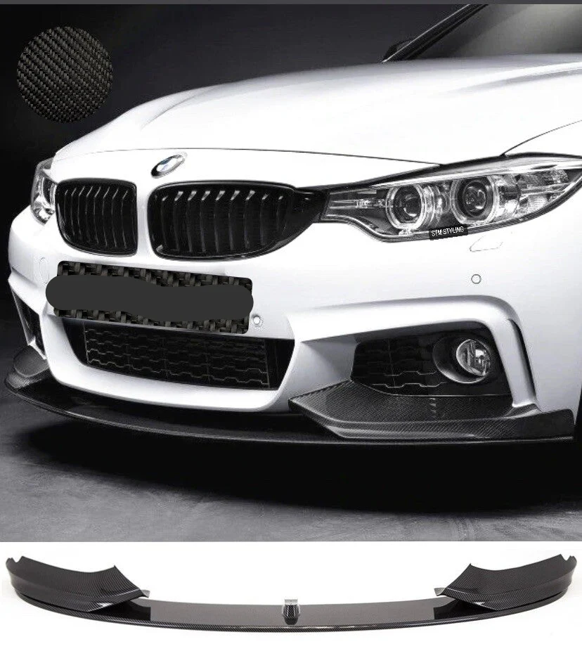 BMW 4 Series F32 F33 F36 M Sport Performance Front Splitter Lip Carbon Look ABS