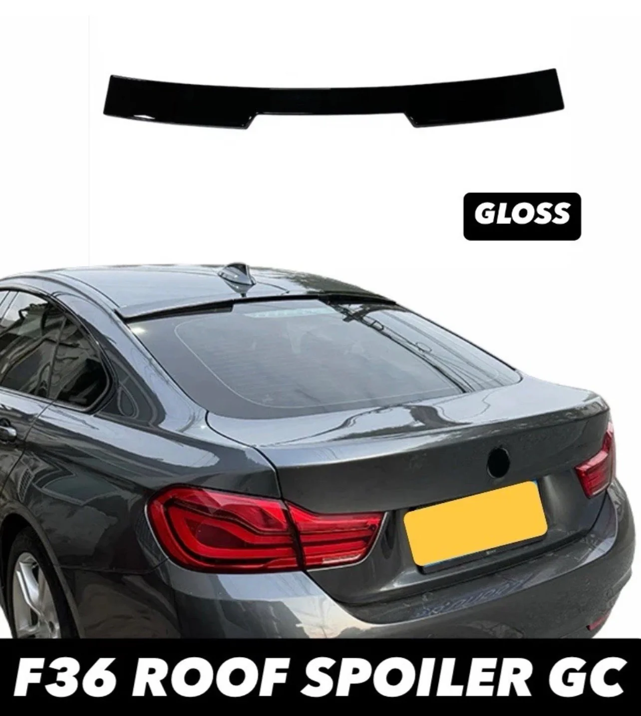BMW 4 SERIES F36 GRAN COUPE BLACK 2014-2021 REAR ROOF BOOT SPOILER WING LIP - Image 4