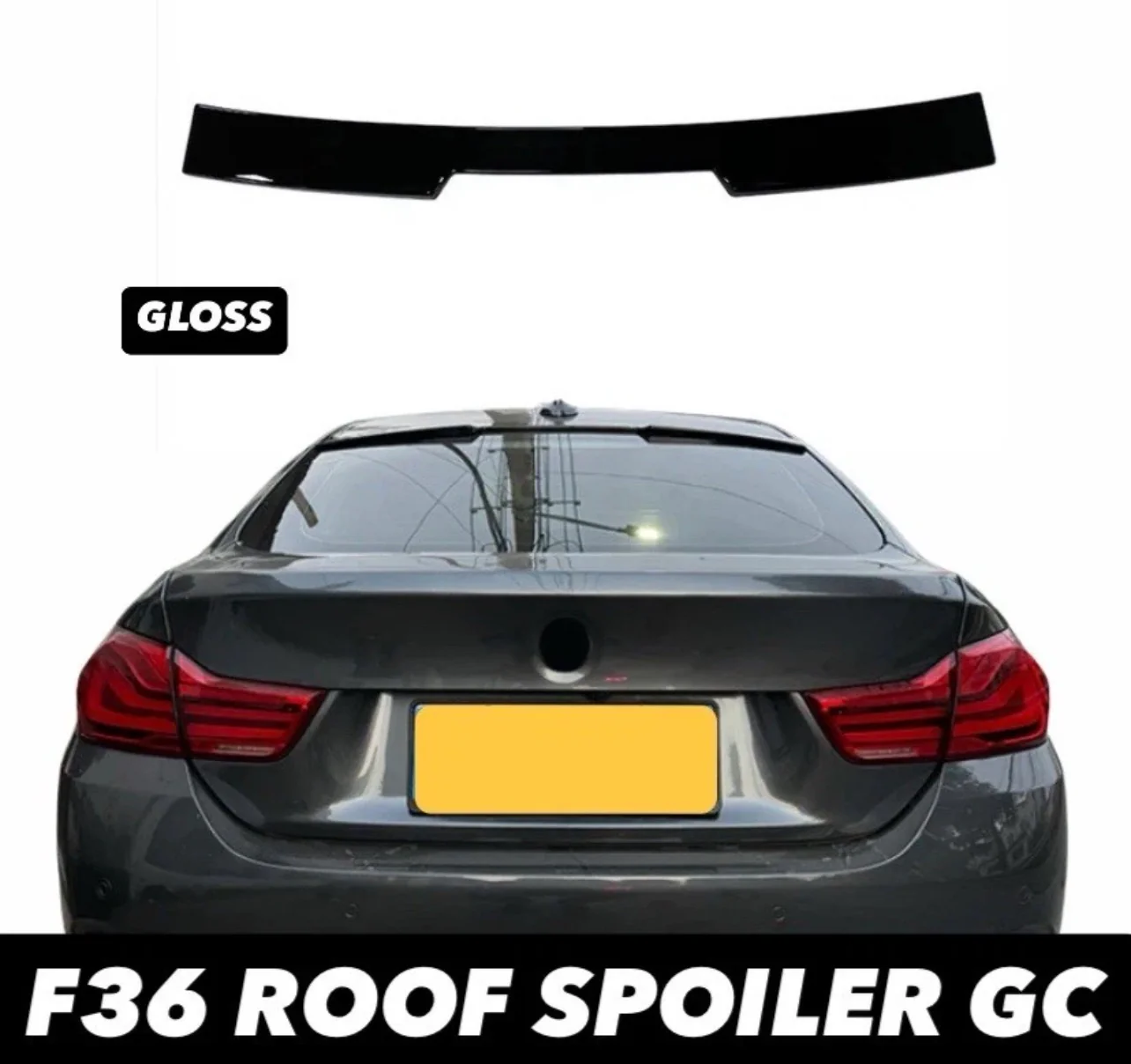 BMW 4 SERIES F36 GRAN COUPE BLACK 2014-2021 REAR ROOF BOOT SPOILER WING LIP - Image 6