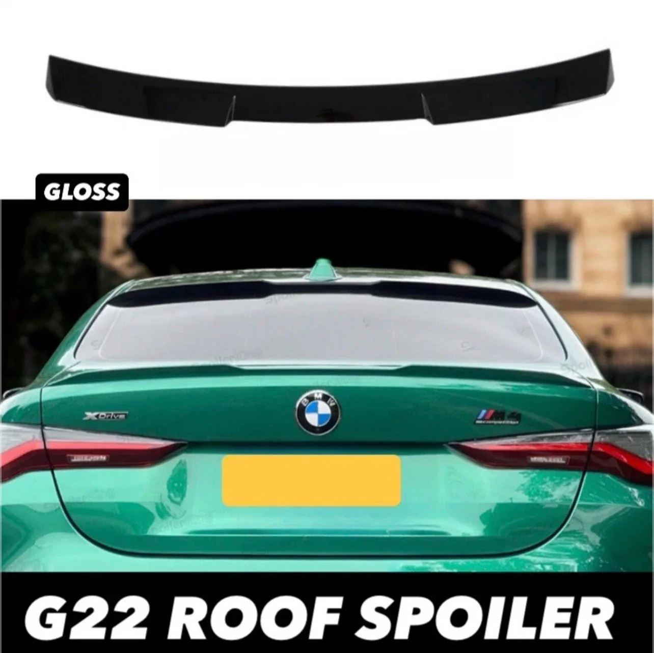 BMW 4 Series G22 Coupe Rear Roof Spoiler Lip M4 V Style Gloss Black 2020+ Boot - Image 7