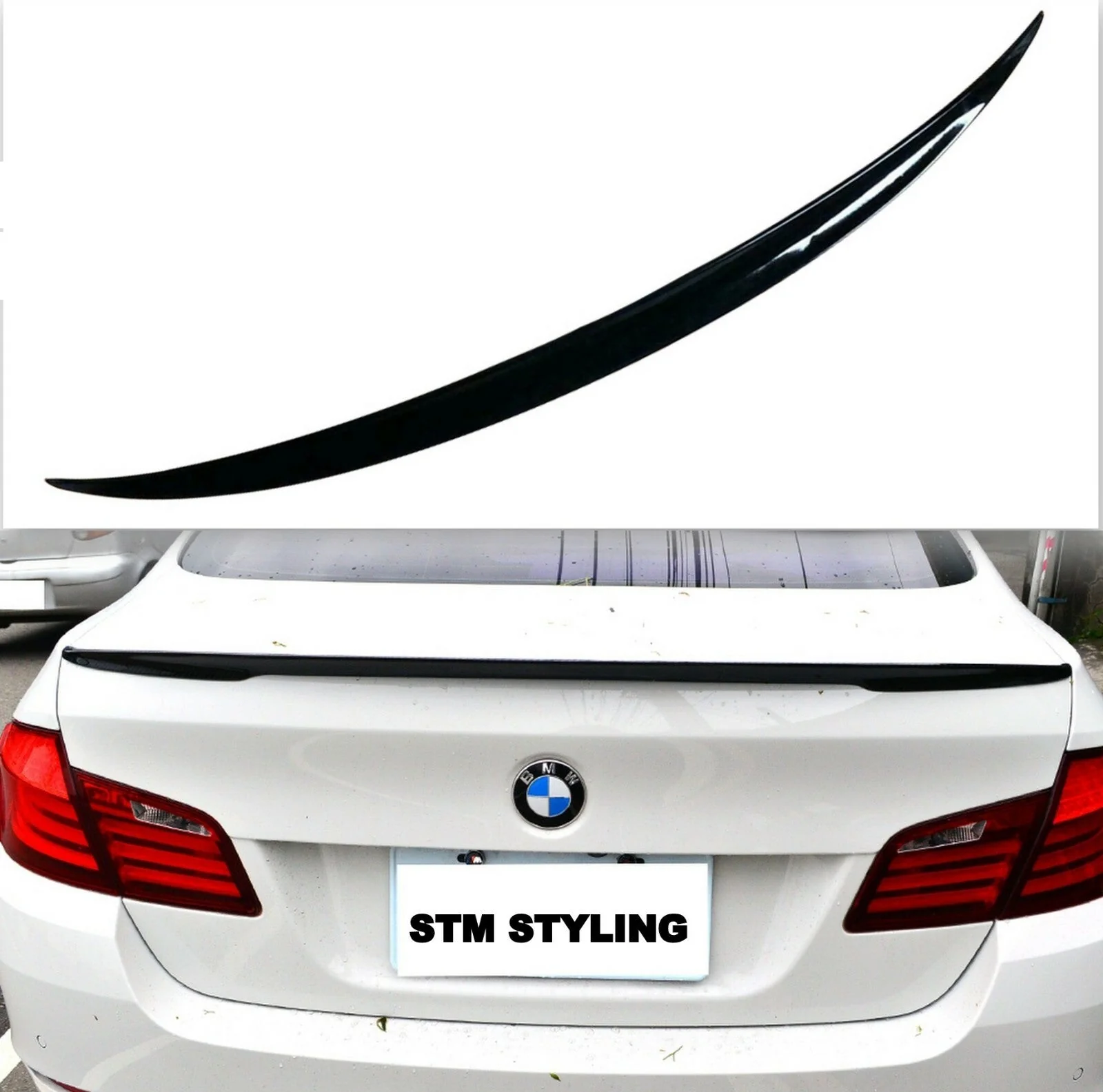 BMW 5 SERIES F10 M-SPORTS PSM STYLE REAR TRUNK BOOT SPOILER 11-17 GLOSS BLACK