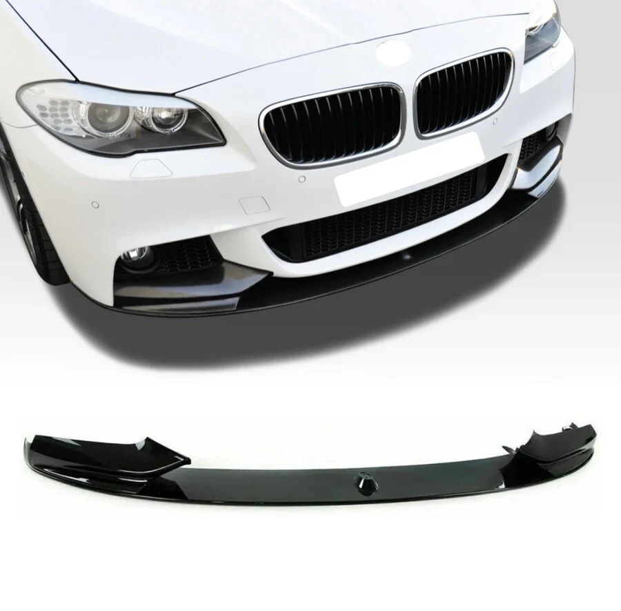 BMW 5 Series F10 Splitter F11 Gloss Black Front Spoiler Lip M Sport 2010-2017 - Image 7