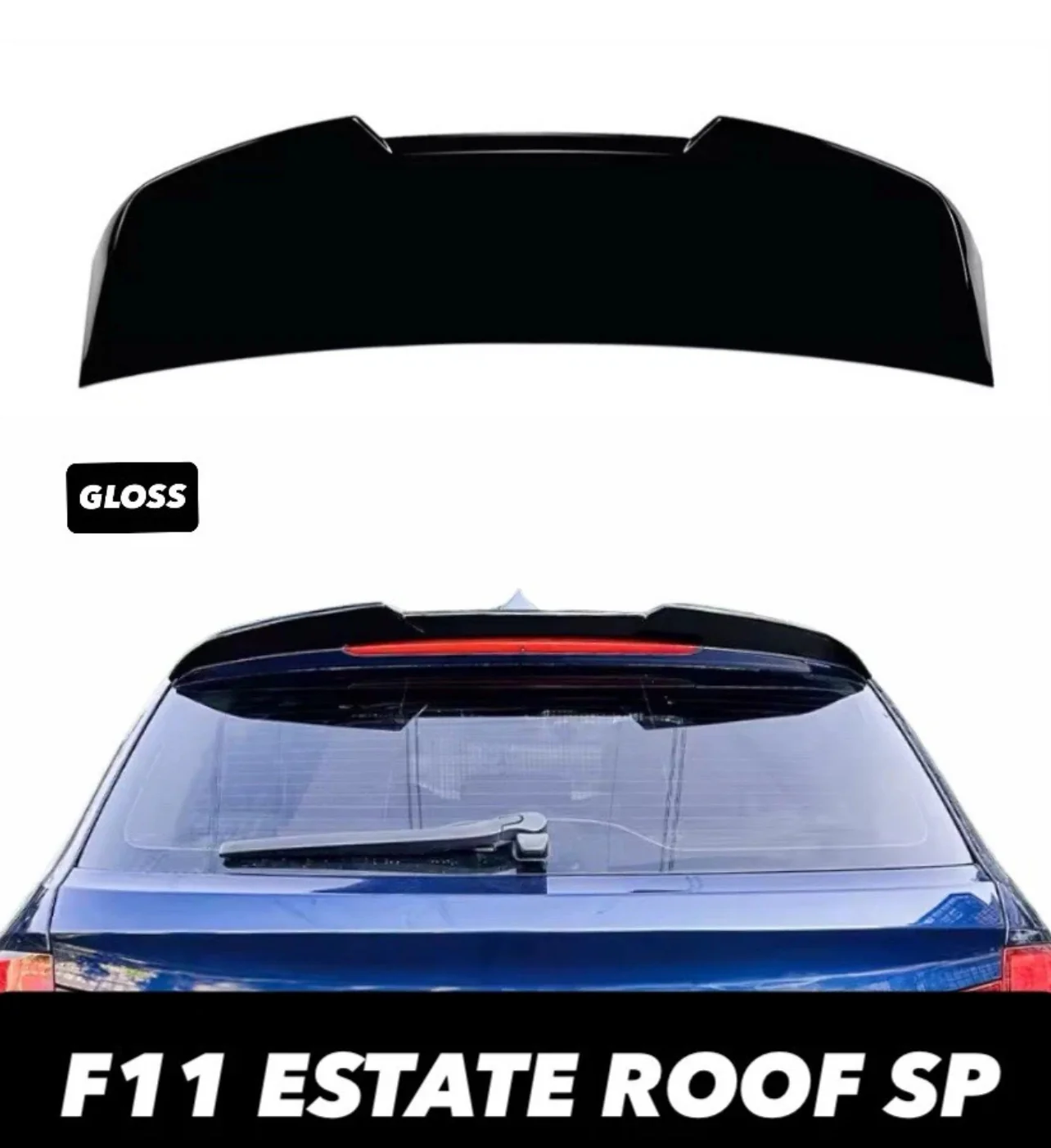 BMW 5 Series F11 Touring Estate Gloss Black Rear Roof Spoiler Lip Wing Abs - Image 10