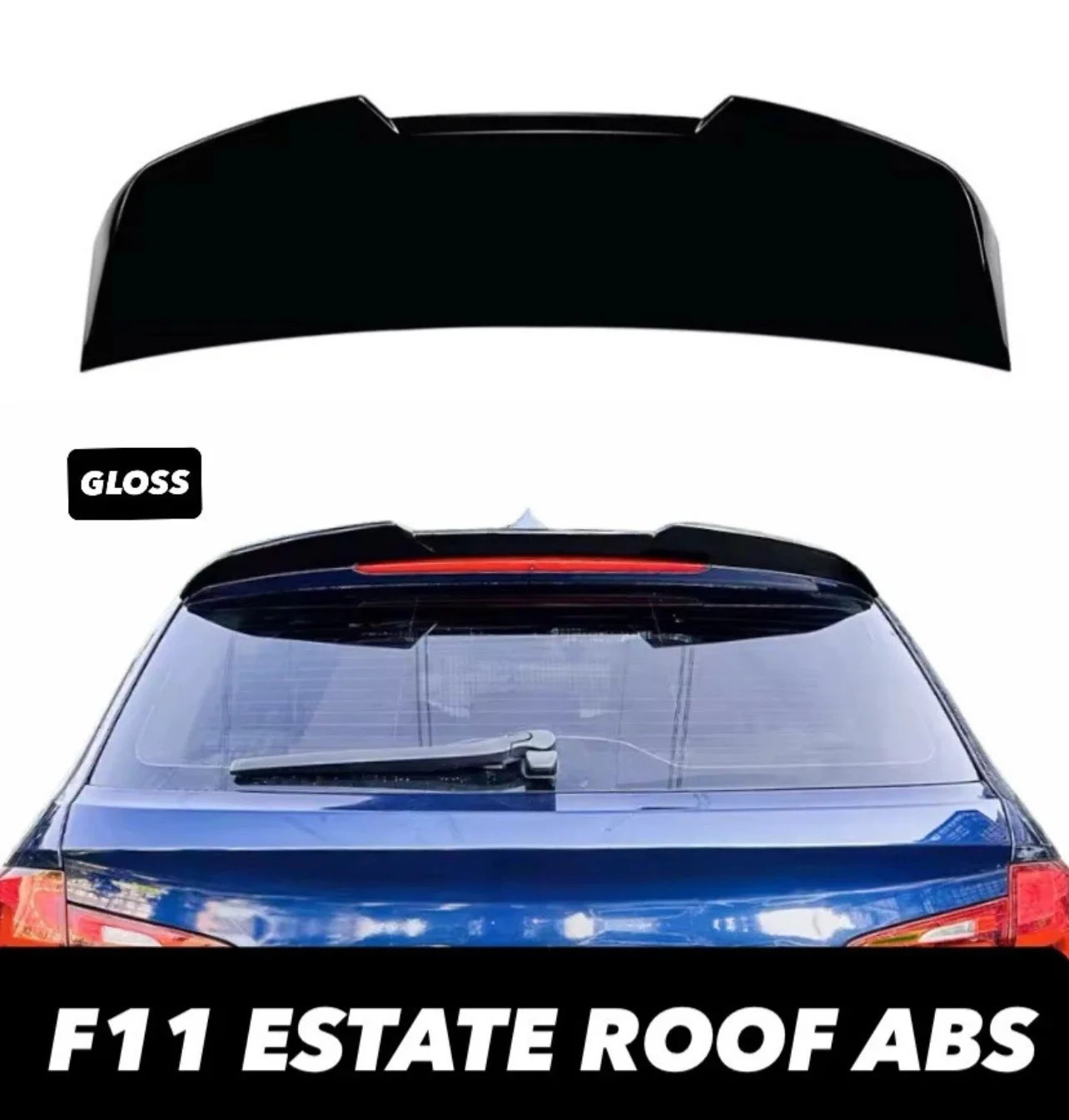BMW 5 Series F11 Touring Estate Gloss Black Rear Roof Spoiler Lip Wing Abs - Image 6