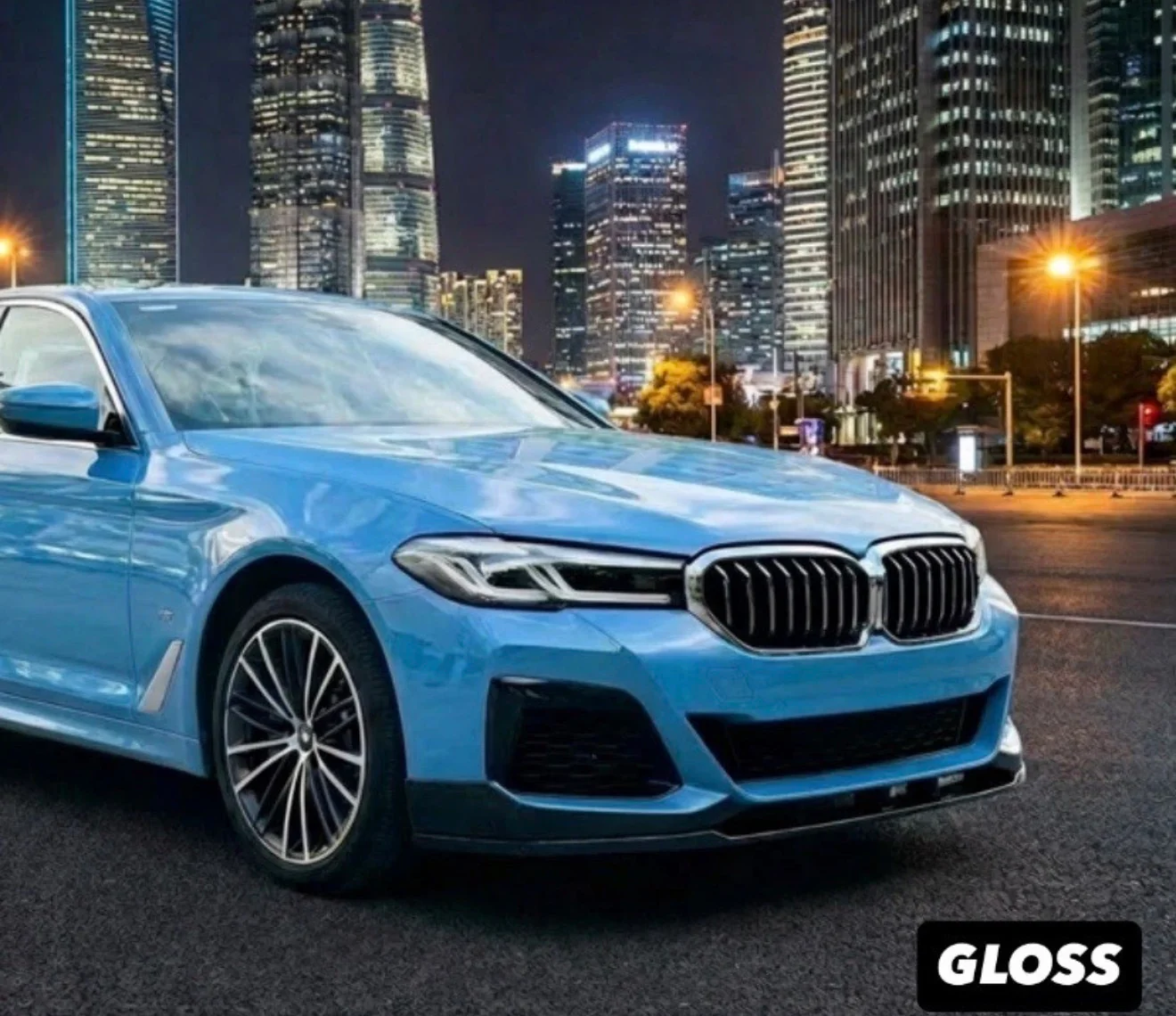 BMW 5 Series G30 G31 LCI M Sport Front Splitter Spoiler Lip Gloss Black Body Kit - Image 6
