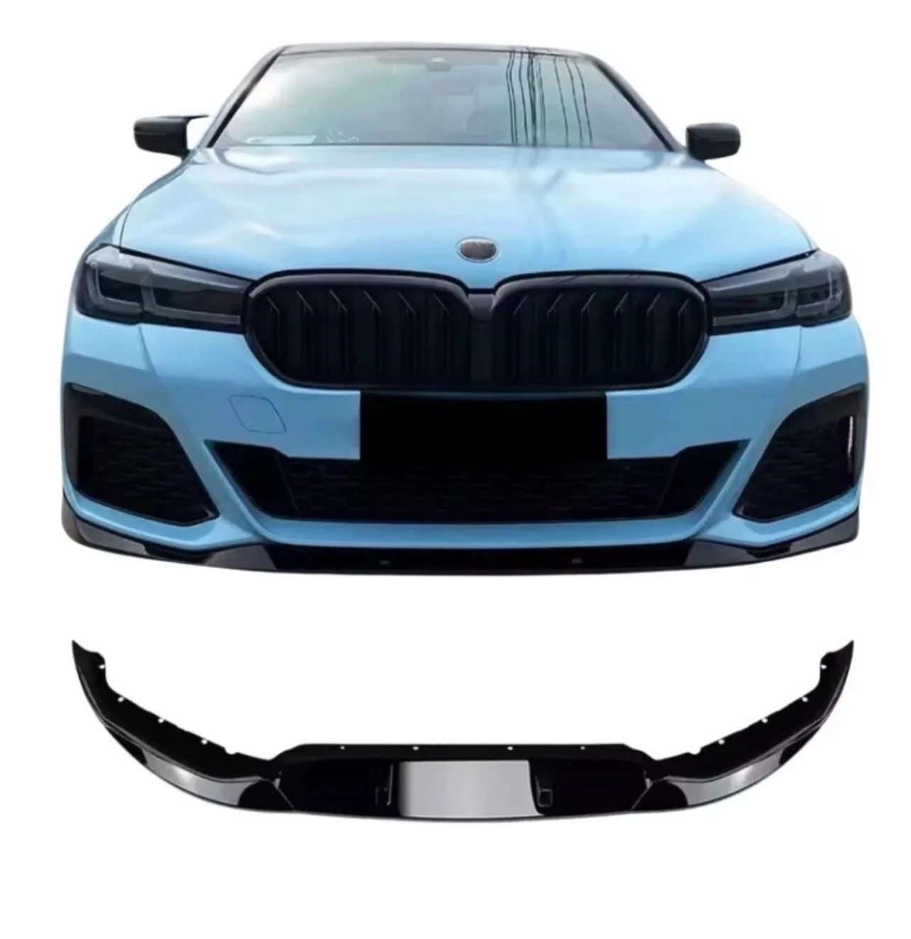BMW 5 Series G30 G31 LCI M Sport Front Splitter Spoiler Lip Kit Gloss Black