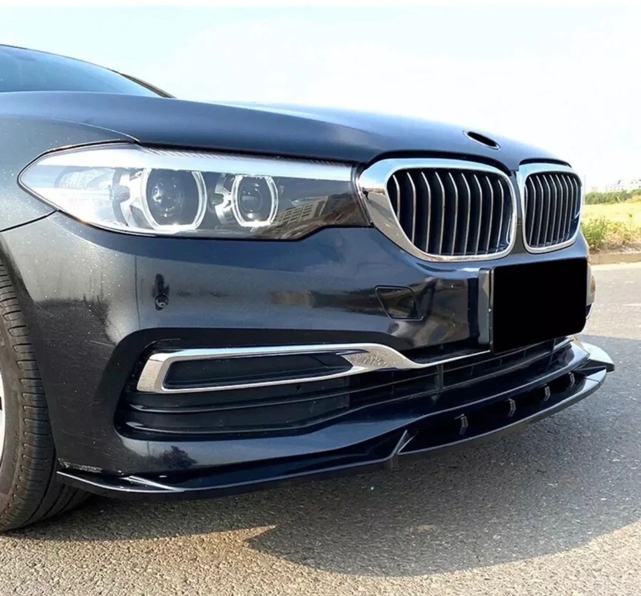 BMW 5 SERIES G30 G31 SE PRE LCI FRONT SPLITTER LIP SPOILER LUXURY GLOSS BLACK - Image 5