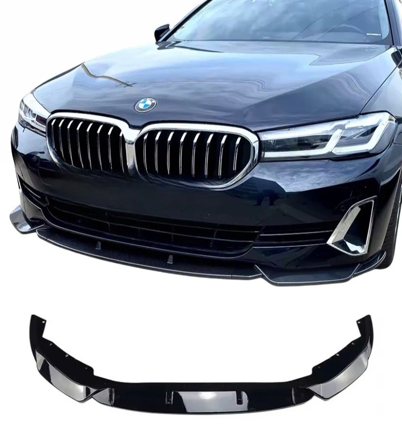 BMW 5 Series G30 LCI SE 2021-2023 Gloss Black Front Splitter 3 Piece