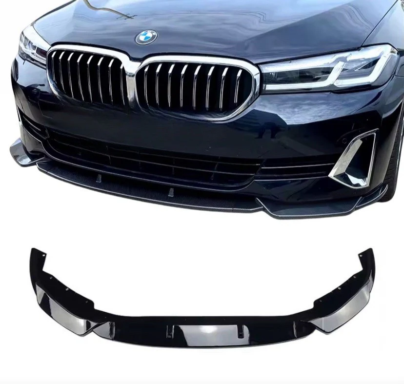 BMW 5 Series G30 LCI SE 2021-2023 Gloss Black Front Splitter 3 Piece - Image 7