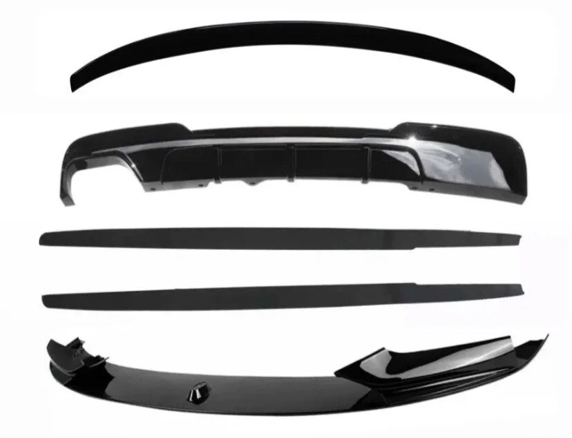 BMW F10 5 SERIES BODY KIT FRONT LIP SPLITTER DIFFUSER SPOILER SIDES GLOSS TWIN