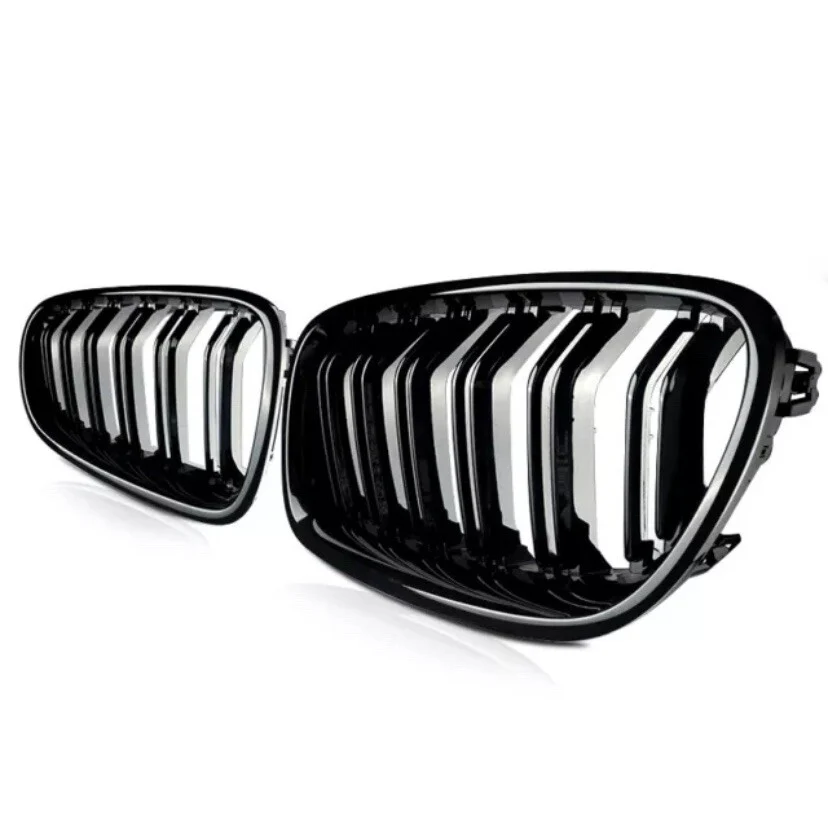 BMW F10 F11 5 Series 10-16 Kidney Grille Grill Grilles Gloss Black Twin Slats - Image 2