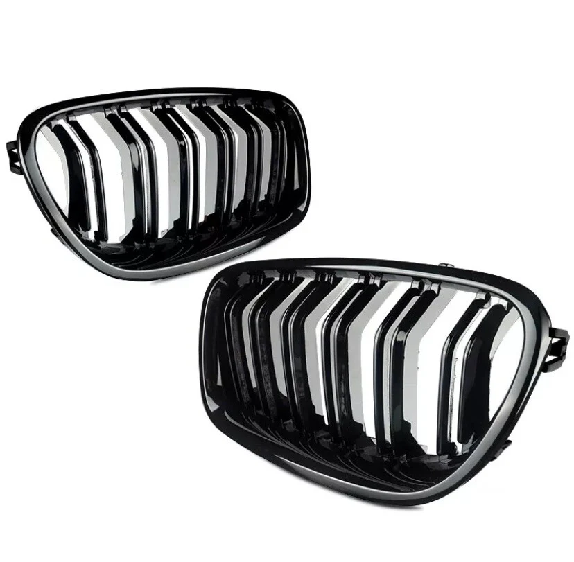 BMW F10 F11 5 Series 10-16 Kidney Grille Grill Grilles Gloss Black Twin Slats - Image 3