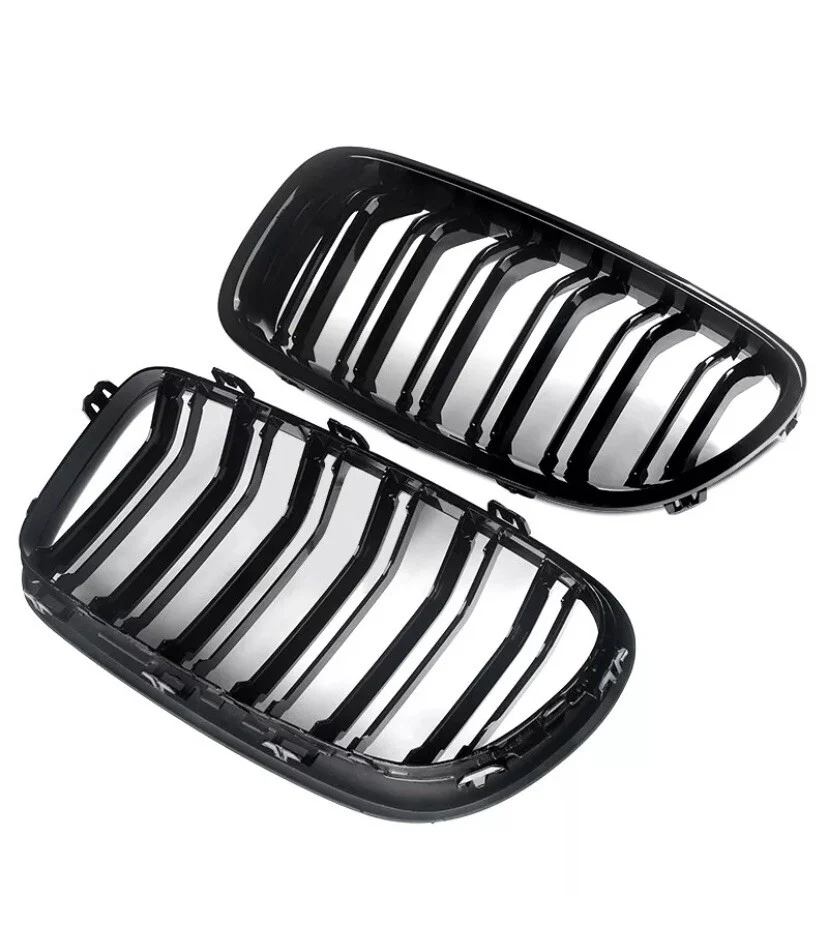BMW F10 F11 5 Series 10-16 Kidney Grille Grill Grilles Gloss Black Twin Slats - Image 6