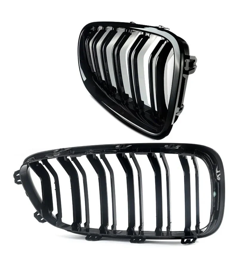 BMW F10 F11 5 Series 10-16 Kidney Grille Grill Grilles Gloss Black Twin Slats - Image 7
